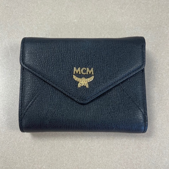 MCM Black Leather Compact Wallet - Preowned - Picture 1 of 14